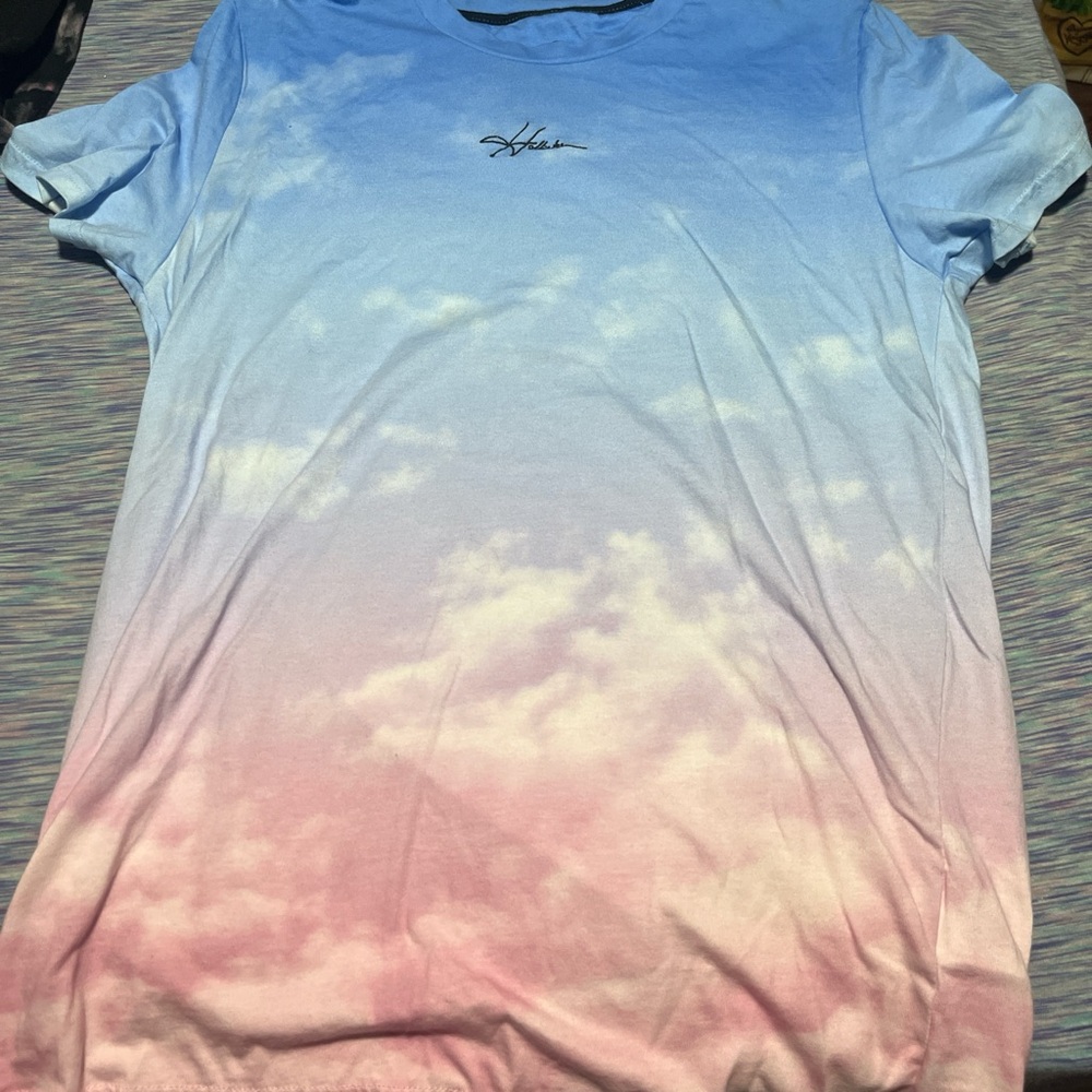 Hollister blue and pink shirt